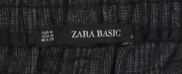 Womens UK Size M Zara Regular Fit Cropped Grey Trousers