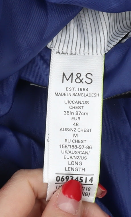 Mens UK Size 38 Marks and Spencer Regular Blue Suit Jacket