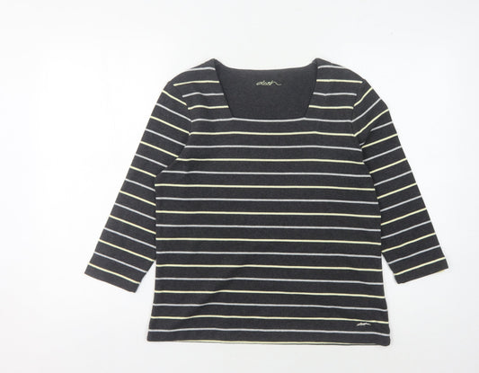 Womens UK Size 12 DASH Black Basic T-Shirt