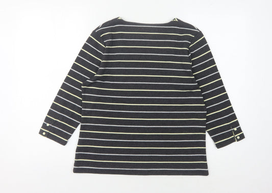 Womens UK Size 12 DASH Black Basic T-Shirt