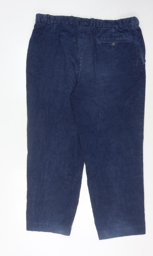 Wolsey Men's Blue Corduroy Trousers, Size 38