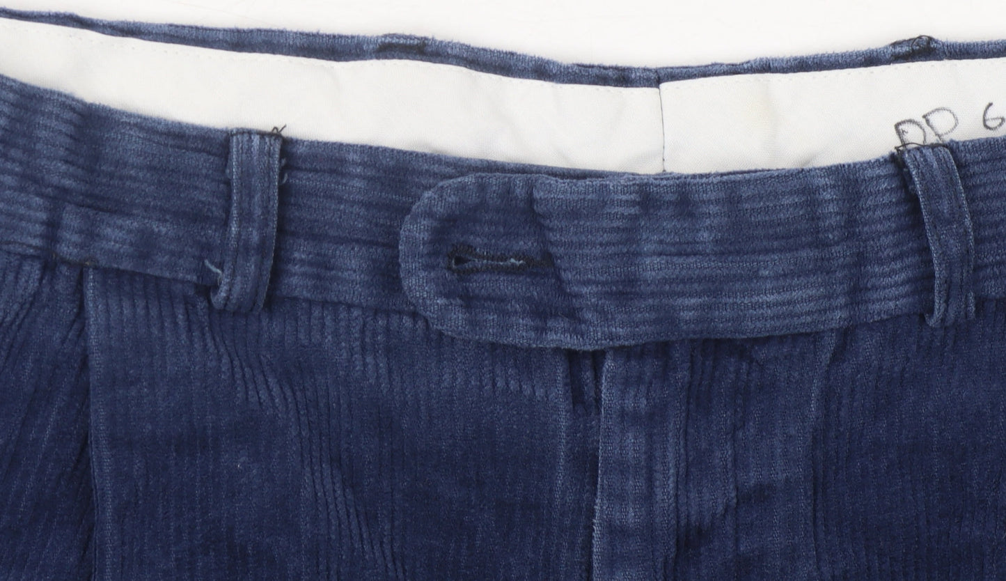 Wolsey Men's Blue Corduroy Trousers, Size 38