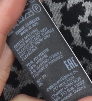 Marks and Spencer Women's Grey Leopard Print Pencil Skirt