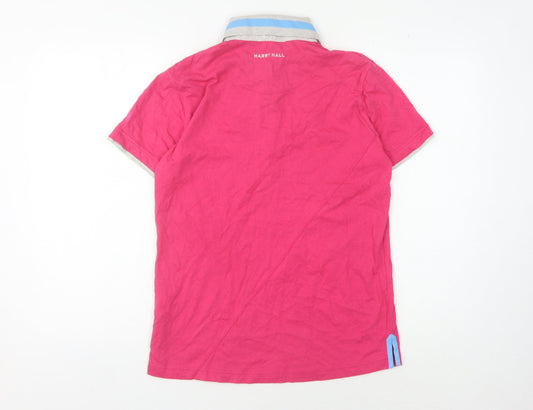 Harry Hall Men's Pink Polo Shirt M Collared Solid