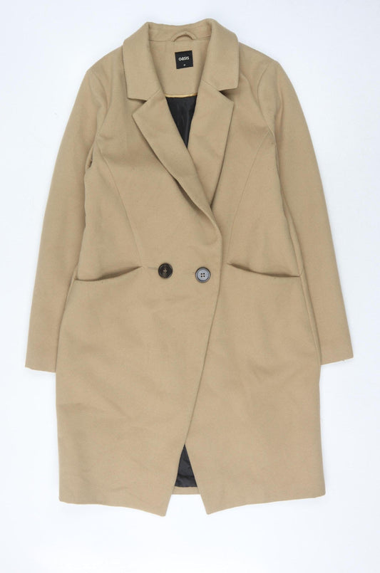 Womens UK Size M Oasis Beige Overcoat