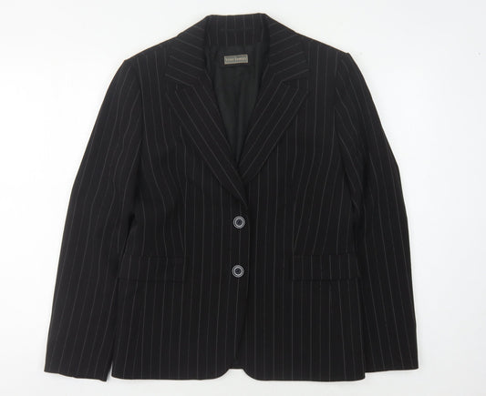 Yves Tanguy Women's Black Pinstripe Blazer Size 12