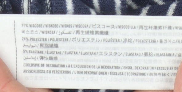 Hollister Women's Blue Striped Pullover Hoodie S