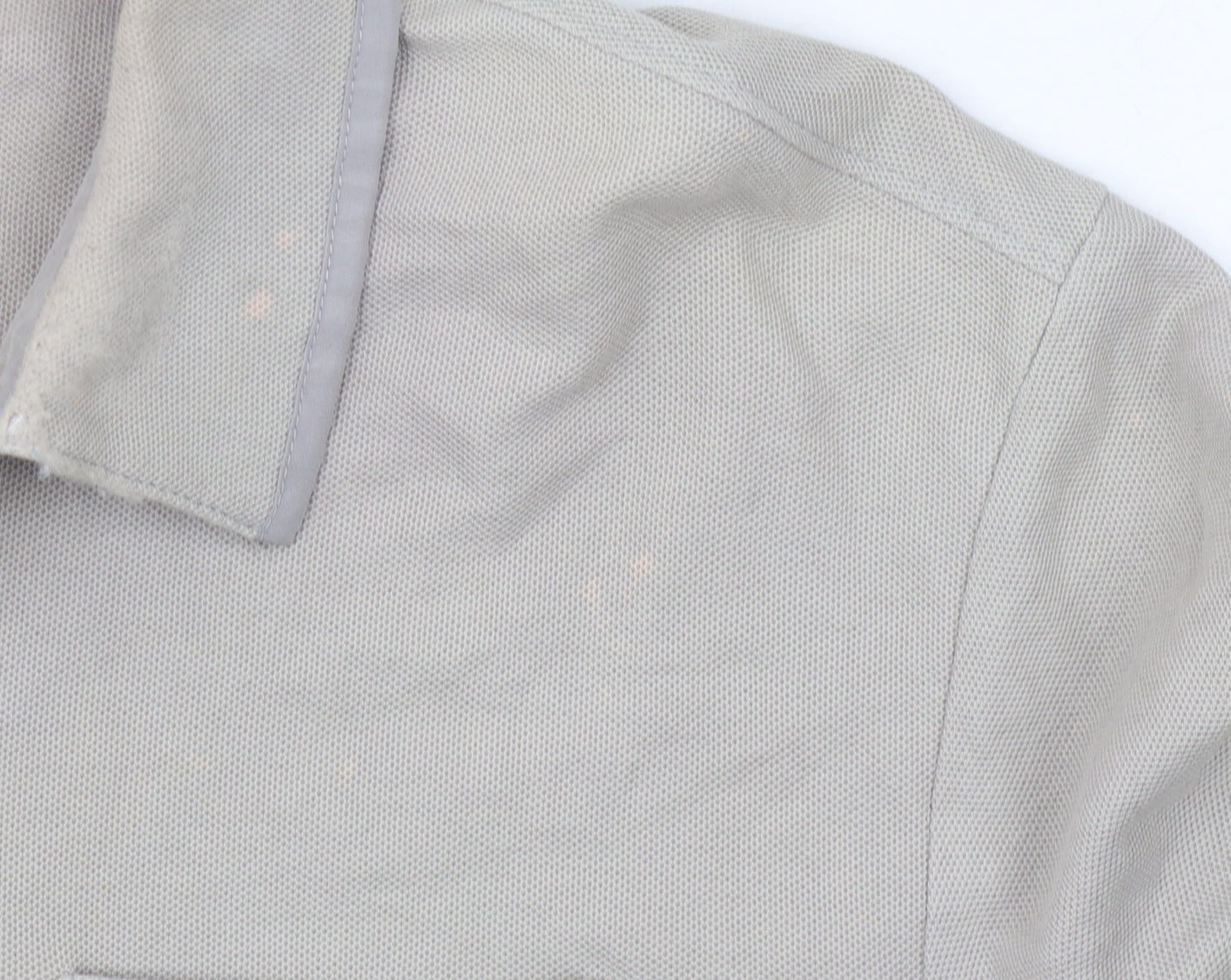 Calvin Klein Men's Beige Polo Shirt L, Casual Button-Down