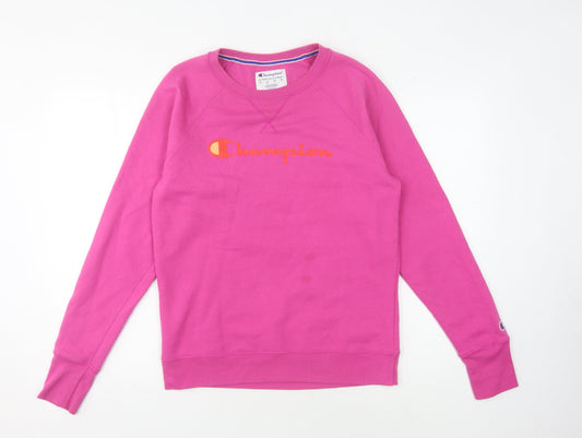 Womens UK Size M Champion Pink Pullover Sweatshirt