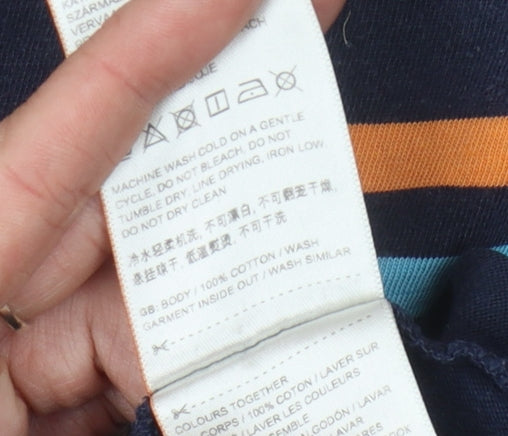 Superdry Men's Blue Striped T-Shirt Medium