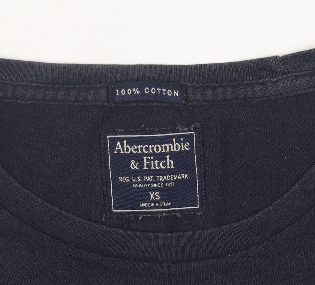 Abercrombie & Fitch Men's Blue XS T-Shirt with Logo