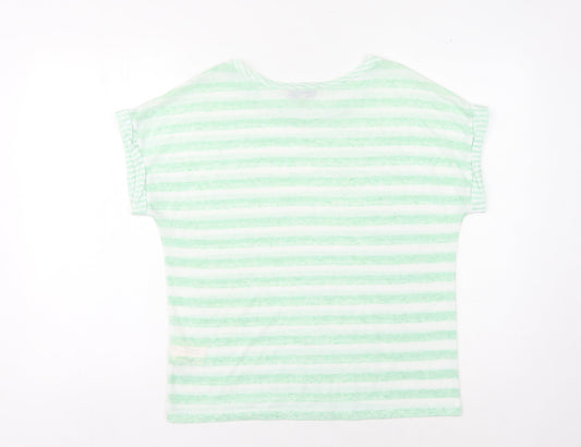Womens UK Size 10 Laura Ashley Green Basic T-Shirt