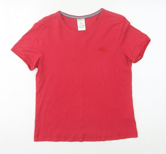 Womens UK Size 12 adidas Red T-Shirt