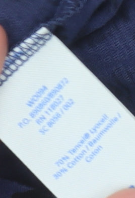 Boden Women's Blue Animal Print Top, Size 6, 3/4 Sleeves