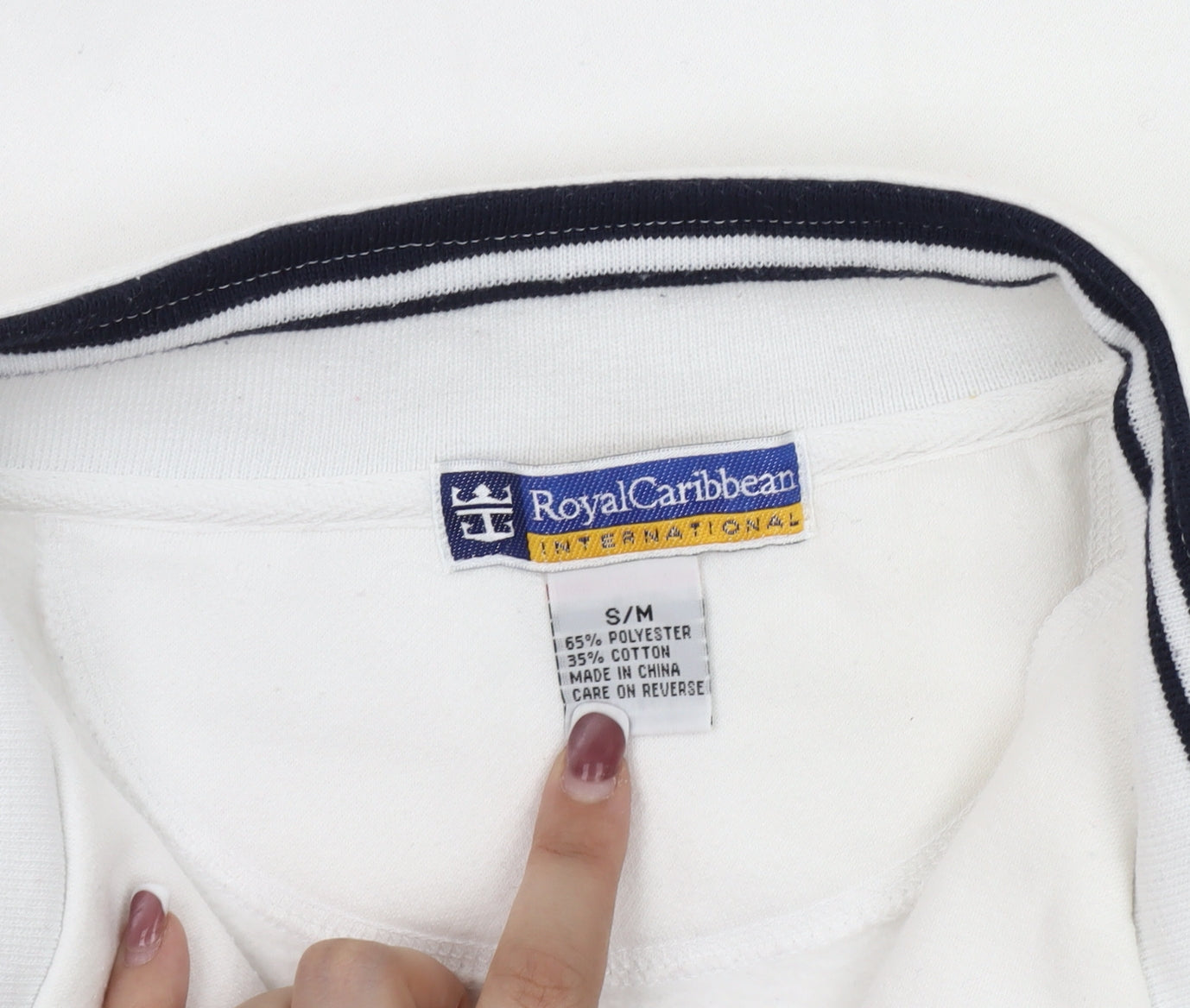 Royal Caribbean Men's White S/M 1/4 Zip Sweatshirt