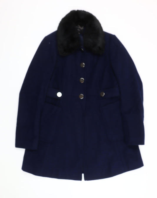 Womens UK Size 12 Dorothy Perkins Blue Overcoat