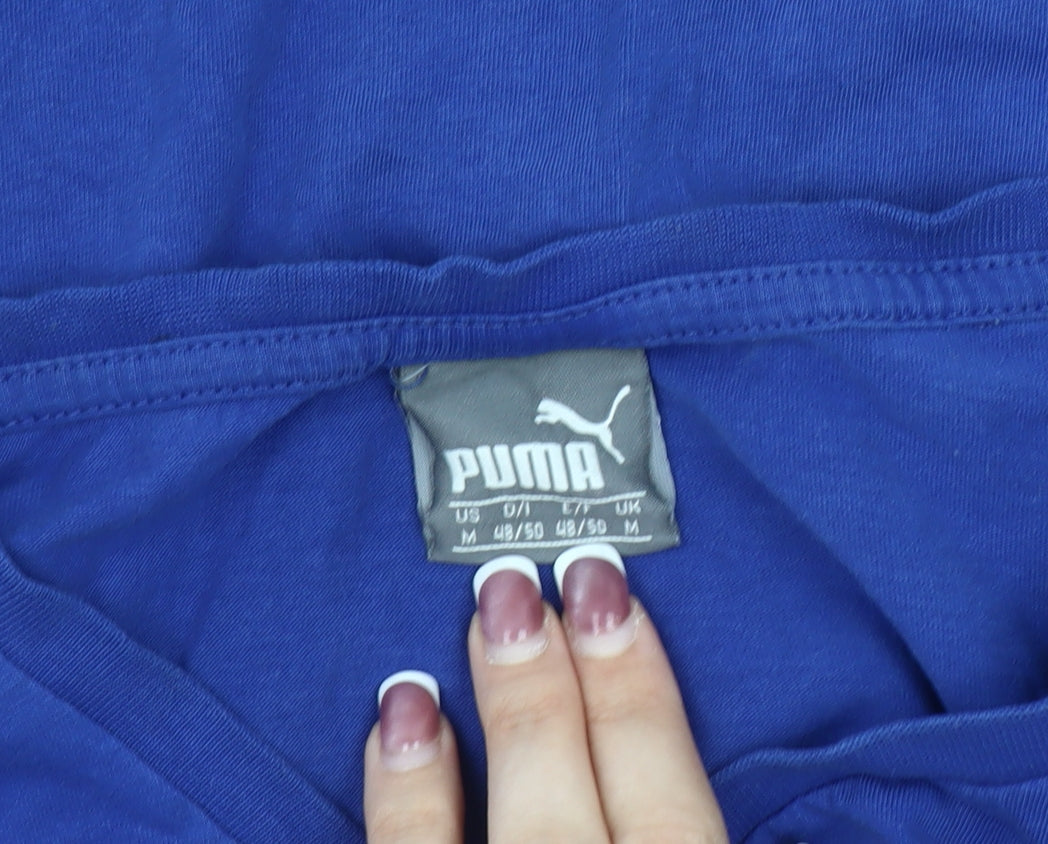 Puma Men's Blue Medium Graphic Print T-Shirt