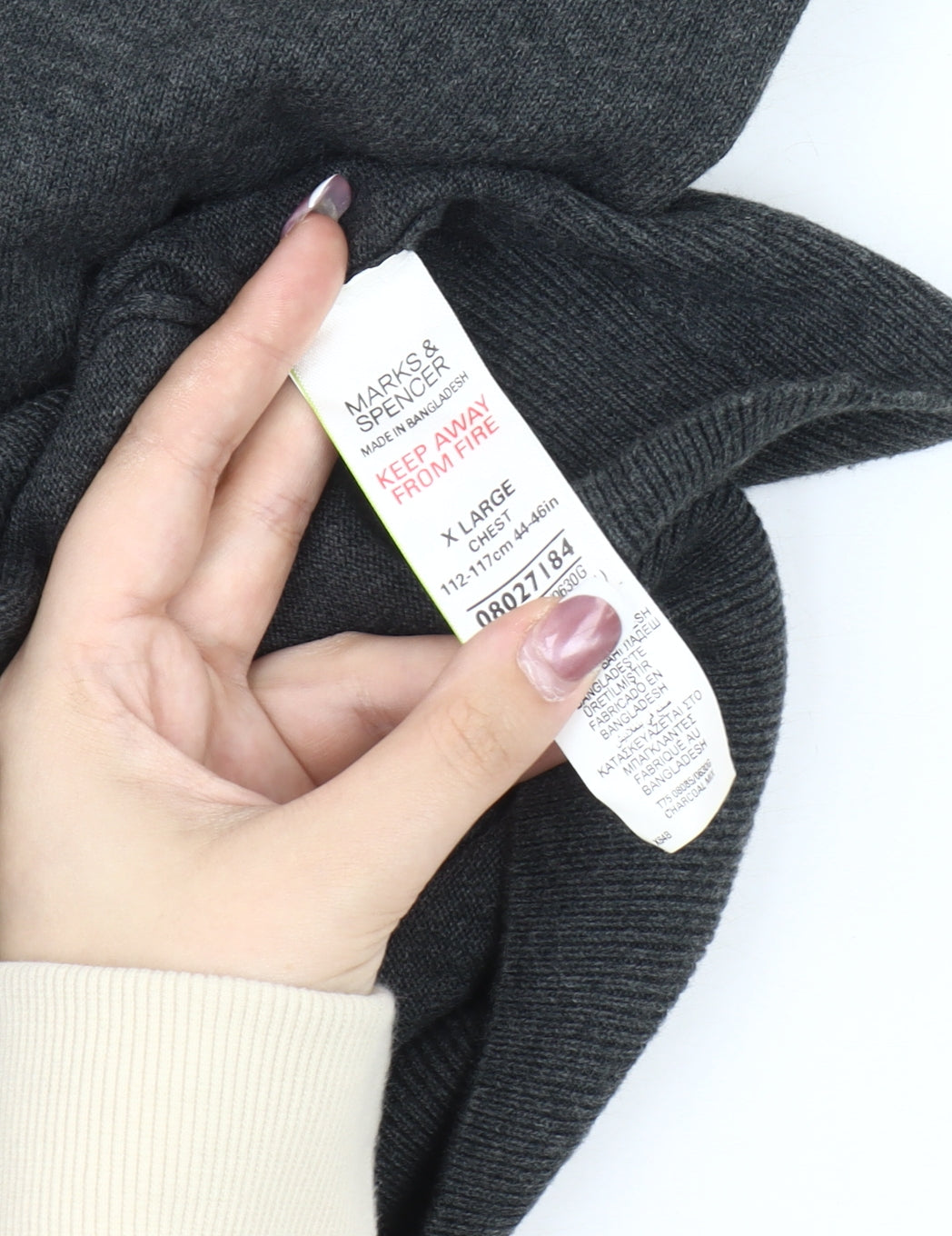 Marks and Spencer Mens Grey Argyle Pullover XL