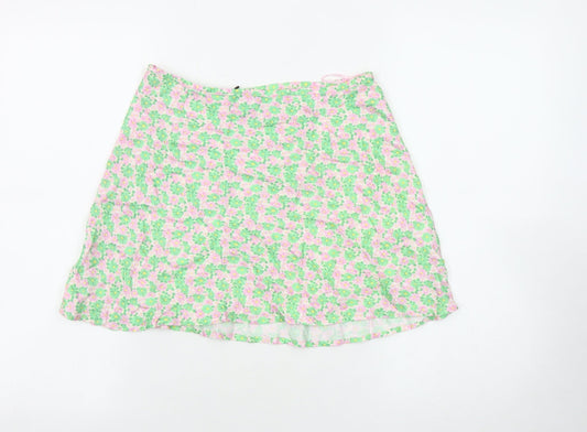 Zara Women's Floral Skirt Multicoloured Size 12