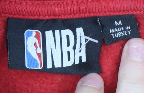Mens UK Size M NBA Red Pullover Hoodie