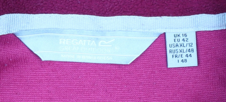 Regatta Women's Red 1/4 Zip Sweatshirt Size 16