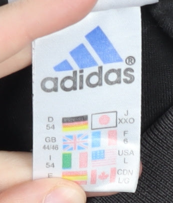 Adidas Men’s Black Striped Polo Shirt Large