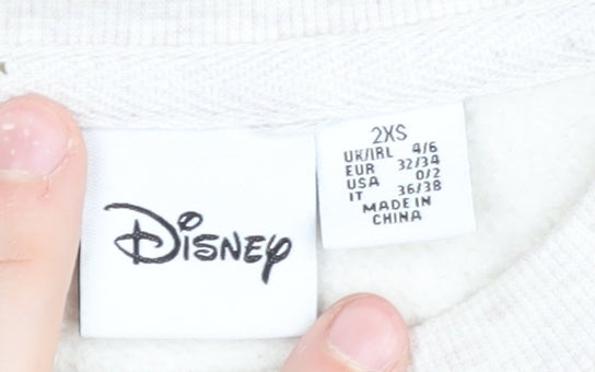 Womens UK Size 2XS Disney Ivory Pullover Sweatshirt