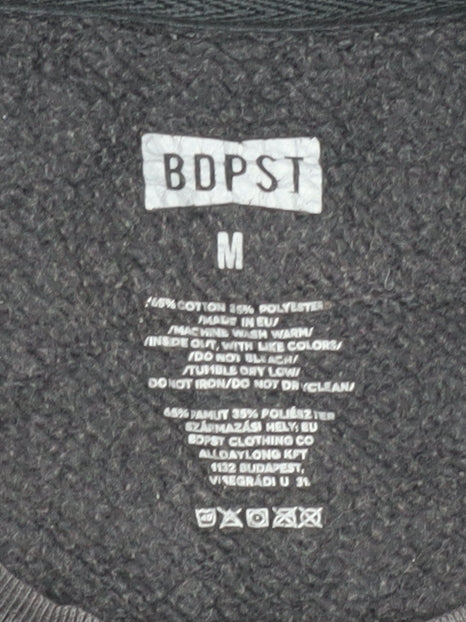 BDPST Men's Black Logo Pullover Sweatshirt M