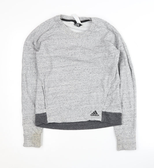 Additional front view of Adidas Women's Grey XS Slim Fit Sweatshirt