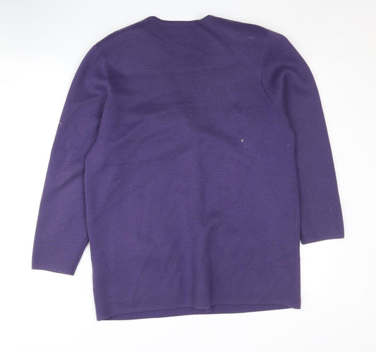 Eastex Women's Purple Medium Cardigan - V-Neck, Button