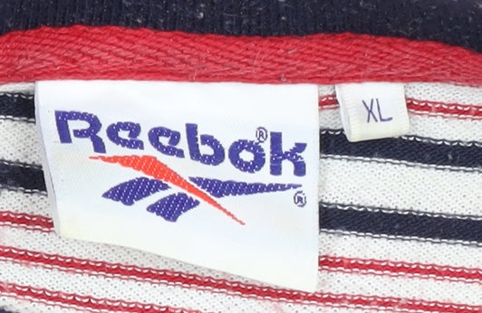 Reebok Men's XL Multicoloured Striped Polo Shirt