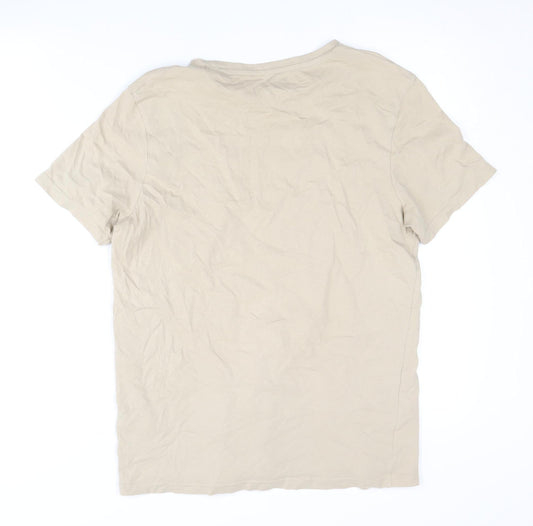 Nicce Men’s Beige Crew Neck T-Shirt, Size S, Casual Style