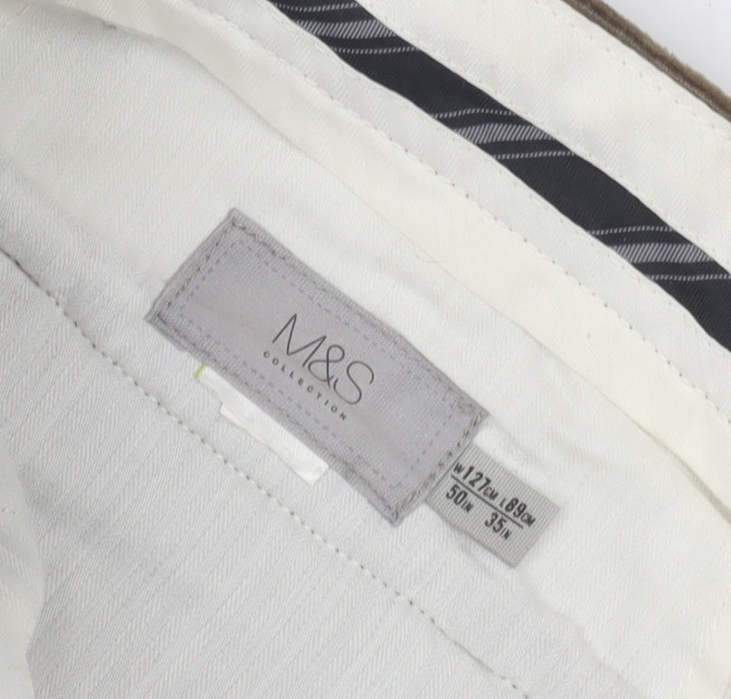 Marks and Spencer Men's Brown Corduroy Trousers 50"W
