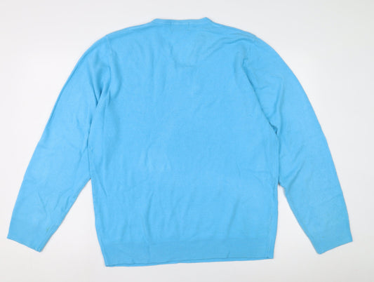 Marks and Spencer Men's Blue Pullover Jumper L