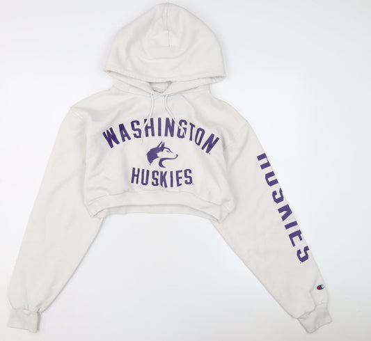 Womens UK Size S Champion White Pullover Hoodie