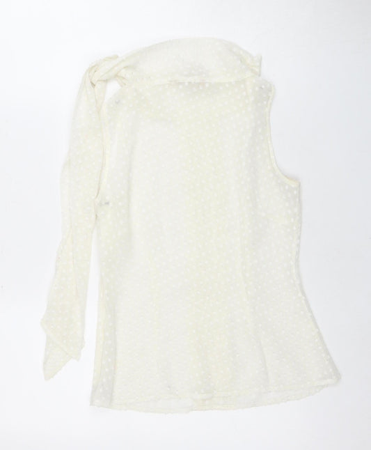 Banana Republic Ivory Polka Dot Sleeveless Blouse Women