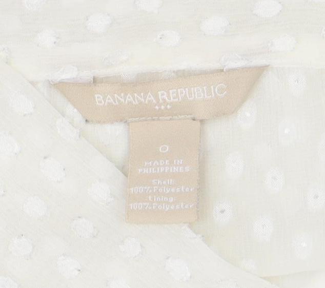 Banana Republic Ivory Polka Dot Sleeveless Blouse Women