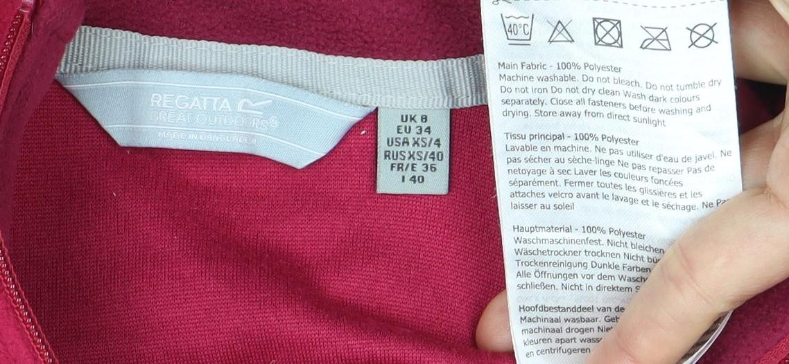 Regatta Women's Red Fleece Pullover Sweatshirt Size 12