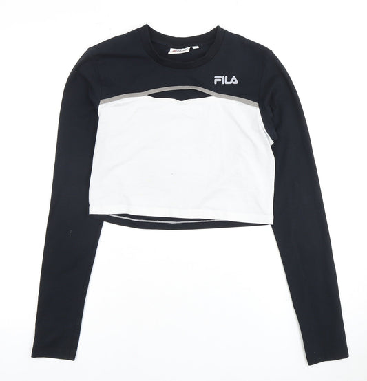 Womens UK Size M FILA Multicoloured Cropped T-Shirt