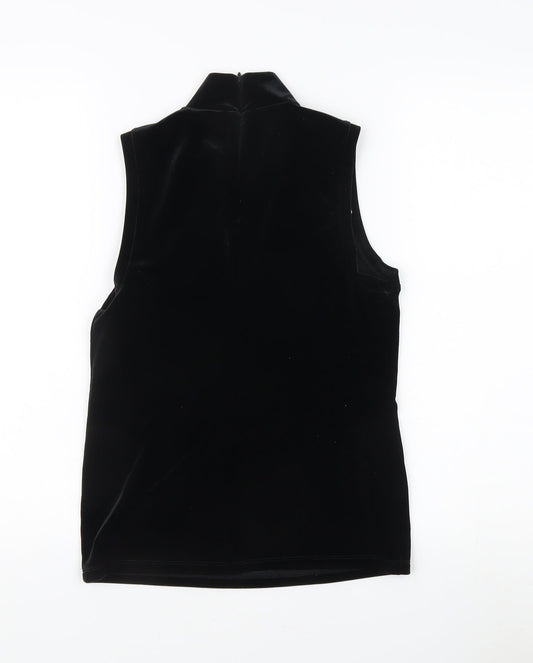 GAP Women's Black Velvet Mock Neck Sleeveless Tank XS