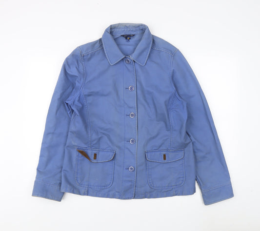 Lands' End Women's Blue Cotton Jacket M