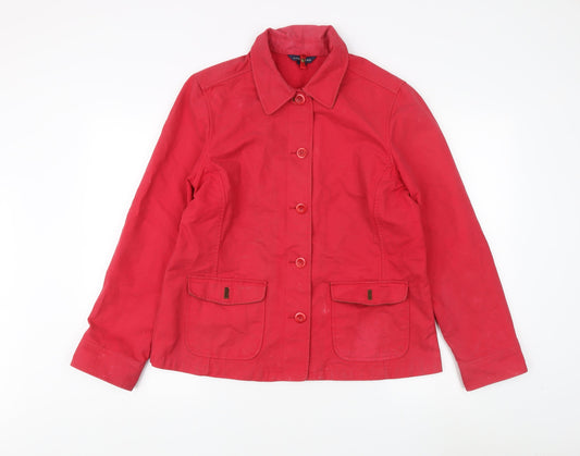 Womens UK Size M Lands' End Red Basic Jacket