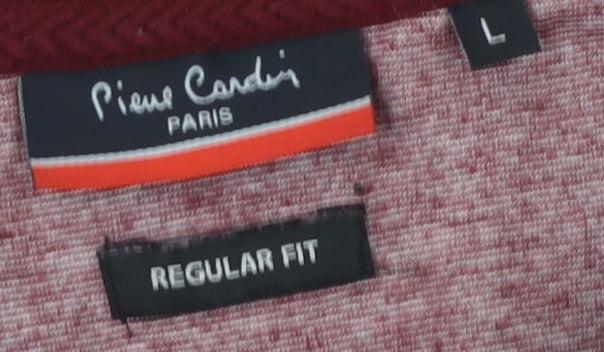 Pierre Cardin Men's Red Polo Shirt, Size L, Regular Fit