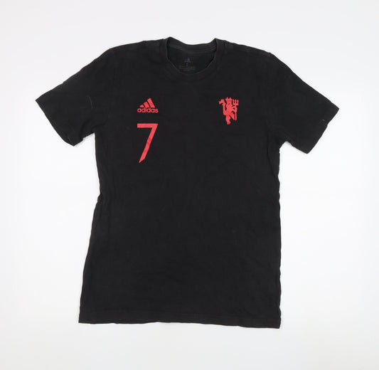 Additional front view of Adidas Men's Black S Sports T-Shirt with Ronaldo 7