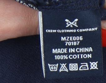 Mens UK Size S Crew Clothing Company Blue Henley Sweatshirt