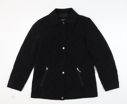 Womens UK Size M Liz Claiborne Black Quilted Coat