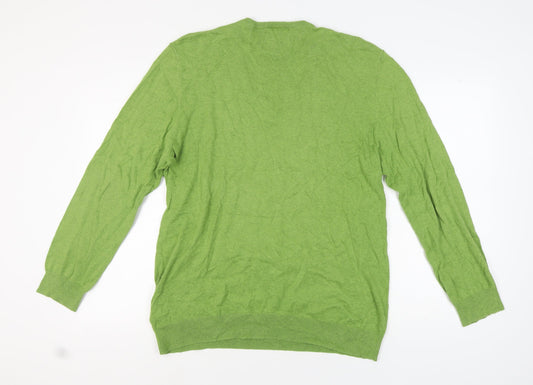 Guide London Men's Green XL V-Neck Pullover Jumper