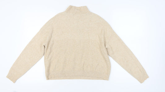 Womens UK Size 8 Stradivarius Beige 1/2 Zip Jumper