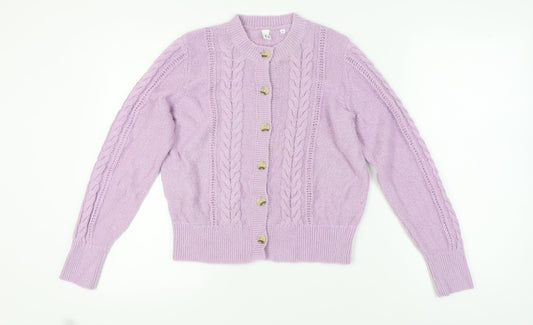 Womens UK Size S AND/OR Purple Cardigan Jumper