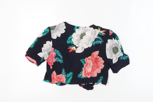 Womens UK Size XS Zara Multicoloured Wrap Blouse